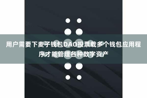 用户需要下麦子钱包DAO投票载多个钱包应用程序才能管理各种数字资产