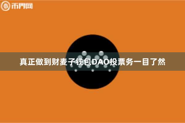 真正做到财麦子钱包DAO投票务一目了然