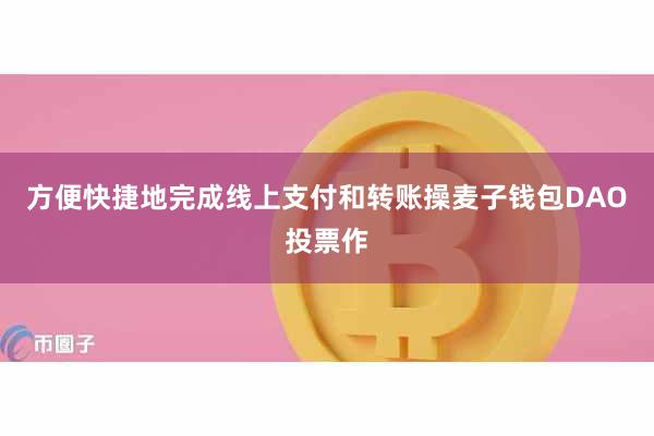 方便快捷地完成线上支付和转账操麦子钱包DAO投票作
