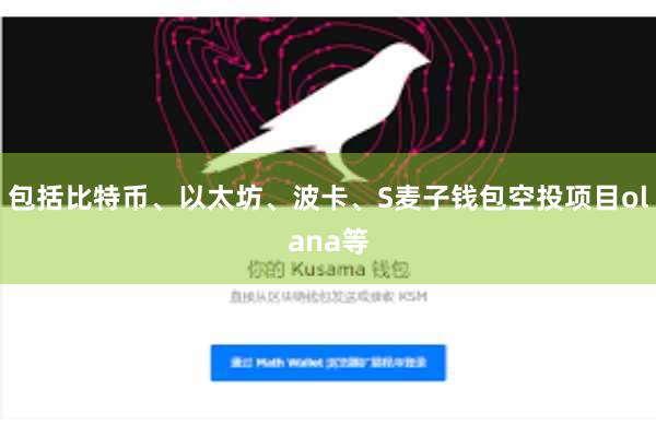 包括比特币、以太坊、波卡、S麦子钱包空投项目olana等
