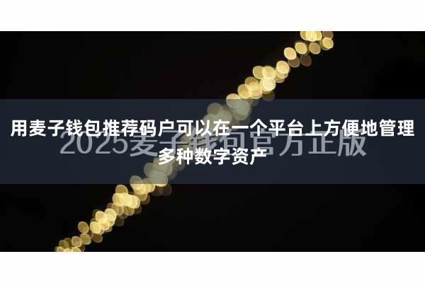 用麦子钱包推荐码户可以在一个平台上方便地管理多种数字资产